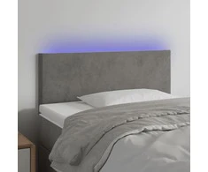 Galvūgalis su LED, šviesiai pilkas, 80x5x78/88cm, aksomas
