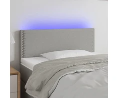 Galvūgalis su LED, šviesiai pilkas, 80x5x78/88cm, audinys