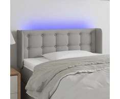 Galvūgalis su LED, šviesiai pilkas, 83x16x78/88cm, audinys