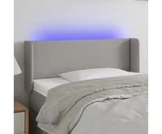 Galvūgalis su LED, šviesiai pilkas, 83x16x78/88cm, audinys