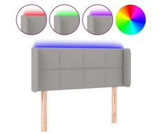 Galvūgalis su LED, šviesiai pilkas, 83x16x78/88cm, audinys