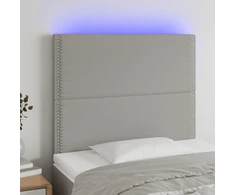 Galvūgalis su LED, šviesiai pilkas, 90x5x118/128cm, audinys