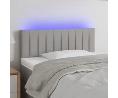 Galvūgalis su LED, šviesiai pilkas, 90x5x78/88cm, audinys
