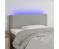 Galvūgalis su LED, šviesiai pilkas, 90x5x78/88cm, audinys