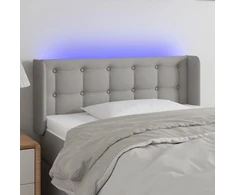 Galvūgalis su LED, šviesiai pilkas, 93x16x78/88cm, audinys