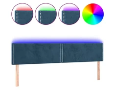 Galvūgalis su LED, tamsiai mėlynas, 160x5x78/88cm, aksomas