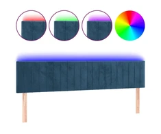 Galvūgalis su LED, tamsiai mėlynas, 200x5x78/88cm, aksomas