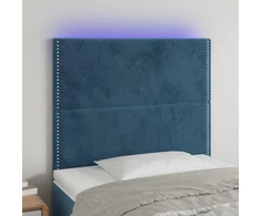 Galvūgalis su LED, tamsiai mėlynas, 80x5x118/128cm, aksomas