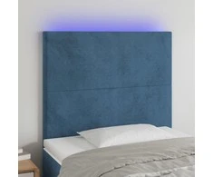 Galvūgalis su LED, tamsiai mėlynas 90x5x118/128cm, aksomas