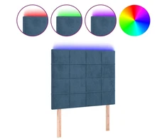 Galvūgalis su LED, tamsiai mėlynas 90x5x118/128cm, aksomas