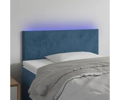 Galvūgalis su LED, tamsiai mėlynas, 90x5x78/88cm,aksomas