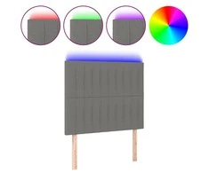 Galvūgalis su LED, tamsiai pilkas, 100x5x118/128cm, audinys