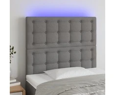 Galvūgalis su LED, tamsiai pilkas, 100x5x118/128cm, audinys