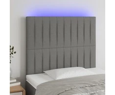Galvūgalis su LED, tamsiai pilkas, 100x5x118/128cm, audinys