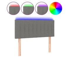 Galvūgalis su LED, tamsiai pilkas, 100x5x78/88cm, audinys