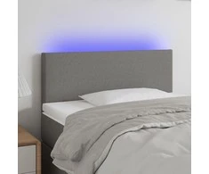 Galvūgalis su LED, tamsiai pilkas, 100x5x78/88cm, audinys