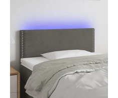 Galvūgalis su LED, tamsiai pilkas, 100x5x78/88cm, aksomas