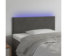 Galvūgalis su LED, tamsiai pilkas, 100x5x78/88cm, aksomas
