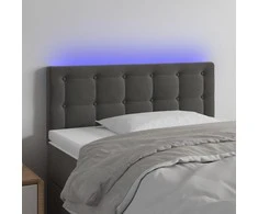 Galvūgalis su LED, tamsiai pilkas, 100x5x78/88cm, aksomas