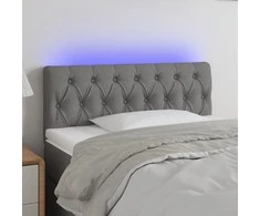 Galvūgalis su LED, tamsiai pilkas, 100x7x78/88cm, audinys