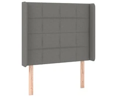 Galvūgalis su LED, tamsiai pilkas, 103x16x118/128cm, audinys