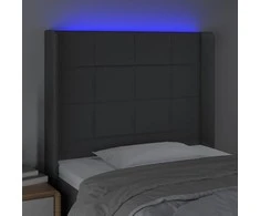 Galvūgalis su LED, tamsiai pilkas, 103x16x118/128cm, audinys