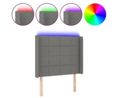 Galvūgalis su LED, tamsiai pilkas, 103x16x118/128cm, audinys