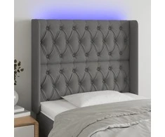 Galvūgalis su LED, tamsiai pilkas, 103x16x118/128cm, audinys