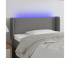 Galvūgalis su LED, tamsiai pilkas, 103x16x78/88cm, audinys