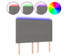 Galvūgalis su LED, tamsiai pilkas, 144x5x118/128cm, audinys
