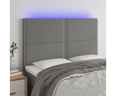 Galvūgalis su LED, tamsiai pilkas, 144x5x118/128cm, audinys