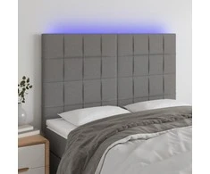 Galvūgalis su LED, tamsiai pilkas, 144x5x118/128cm, audinys