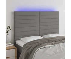 Galvūgalis su LED, tamsiai pilkas, 144x5x118/128cm, audinys