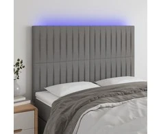 Galvūgalis su LED, tamsiai pilkas, 144x5x118/128cm, audinys