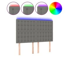 Galvūgalis su LED, tamsiai pilkas, 144x5x118/128cm, audinys
