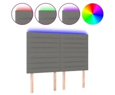 Galvūgalis su LED, tamsiai pilkas, 144x5x118/128cm, audinys