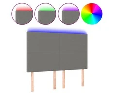 Galvūgalis su LED, tamsiai pilkas, 144x5x118/128cm, audinys