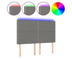Galvūgalis su LED, tamsiai pilkas, 144x5x118/128cm, audinys