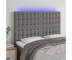 Galvūgalis su LED, tamsiai pilkas, 144x5x118/128cm, audinys
