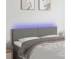 Galvūgalis su LED, tamsiai pilkas, 144x5x78/88cm, audinys