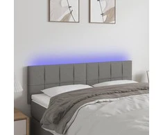 Galvūgalis su LED, tamsiai pilkas, 144x5x78/88cm, audinys