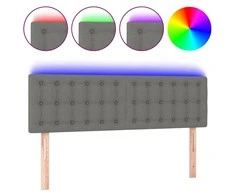 Galvūgalis su LED, tamsiai pilkas, 144x5x78/88cm, audinys