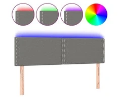 Galvūgalis su LED, tamsiai pilkas, 144x5x78/88cm, audinys