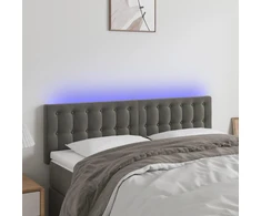 Galvūgalis su LED, tamsiai pilkas, 144x5x78/88cm, aksomas