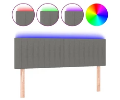 Galvūgalis su LED, tamsiai pilkas, 144x5x78/88cm, audinys