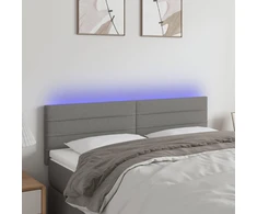 Galvūgalis su LED, tamsiai pilkas, 144x5x78/88cm, audinys