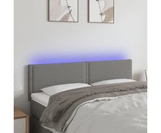 Galvūgalis su LED, tamsiai pilkas, 144x5x78/88cm, audinys