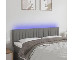 Galvūgalis su LED, tamsiai pilkas, 144x5x78/88cm, audinys