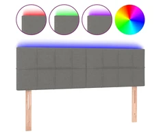 Galvūgalis su LED, tamsiai pilkas, 144x5x78/88cm, audinys