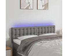 Galvūgalis su LED, tamsiai pilkas, 144x5x78/88cm, audinys